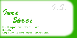 imre sprei business card
